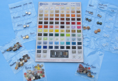 Our Samples Pack includes 1 cap of all 96 colours in our (in-stock) ranges of cover caps.